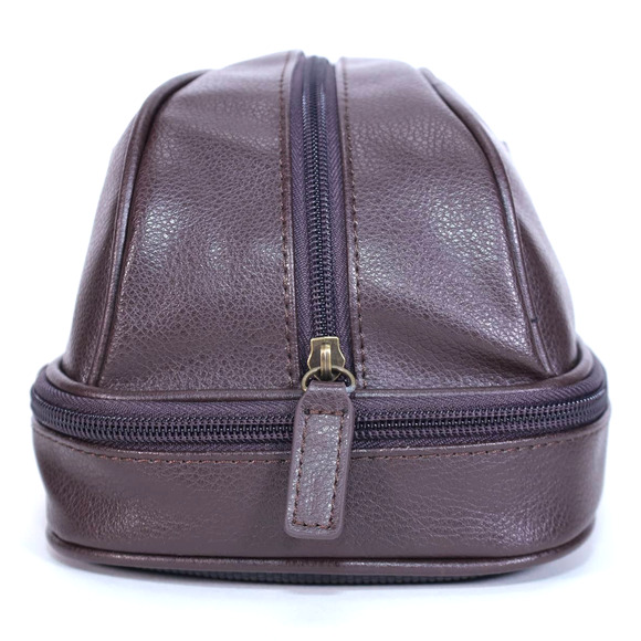 Perry Ellis Portfolio Dome Toiletry Faux Leather Travel Bag - Brown - NWT - Picture 4 of 14